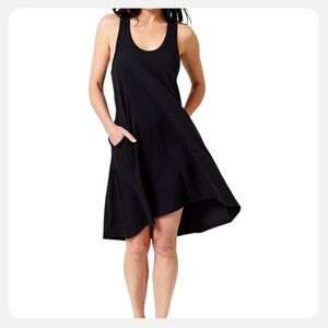 Pact Organic Cotton Linen Tank Dress, Black, L